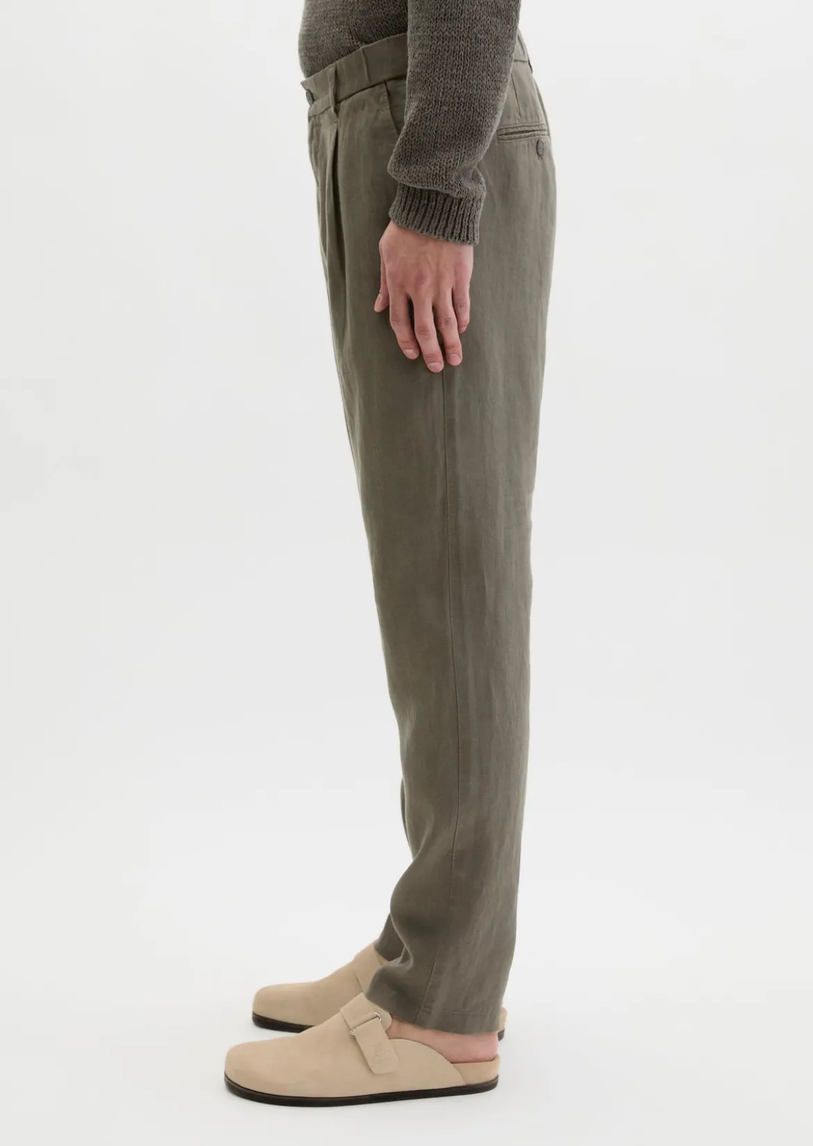 Leinenhose Model Osby Jogger pleats mit elastischem Bund
