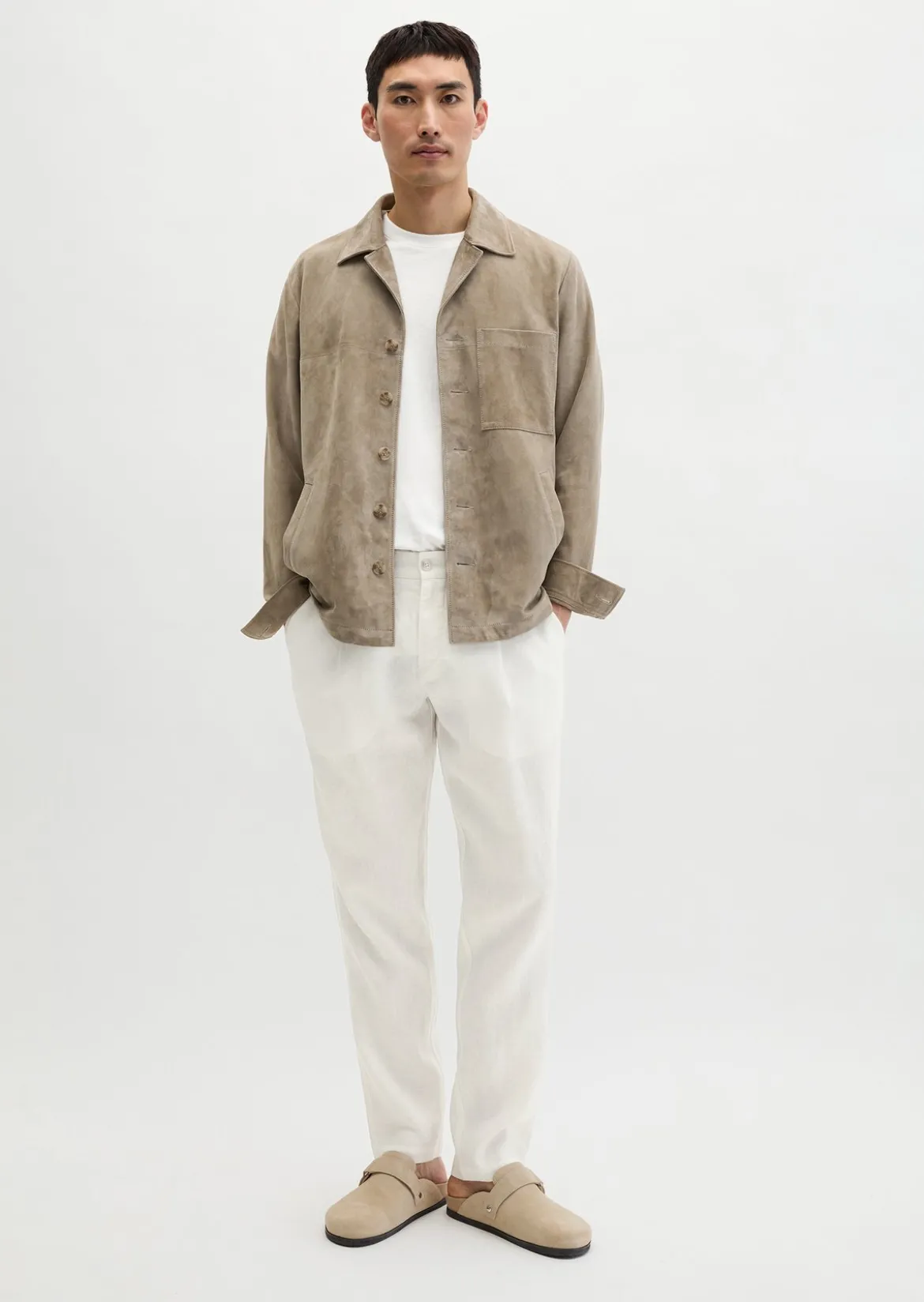 Leinenhose Model Osby Jogger pleats mit elastischem Bund