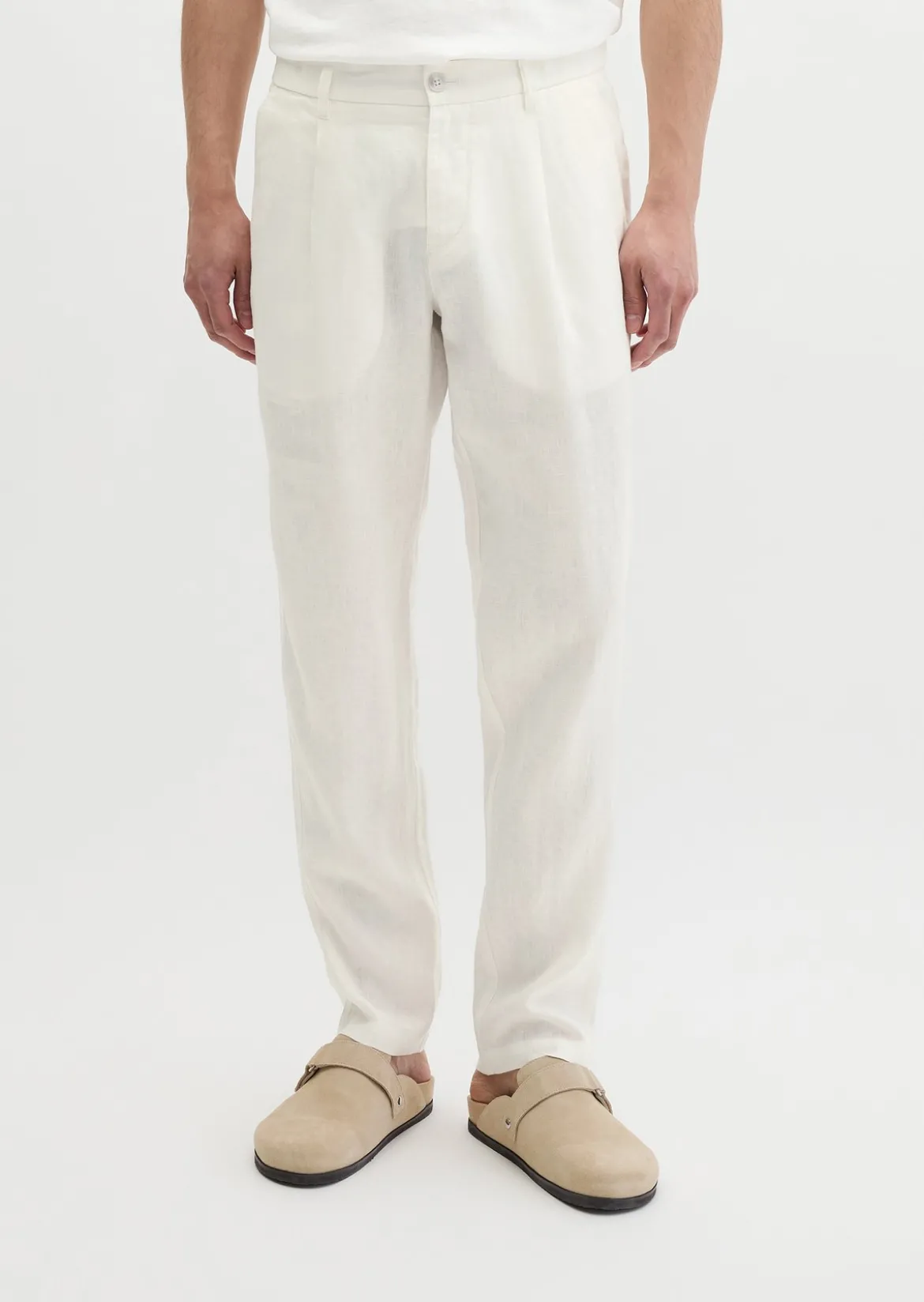 Leinenhose Model Osby Jogger pleats mit elastischem Bund