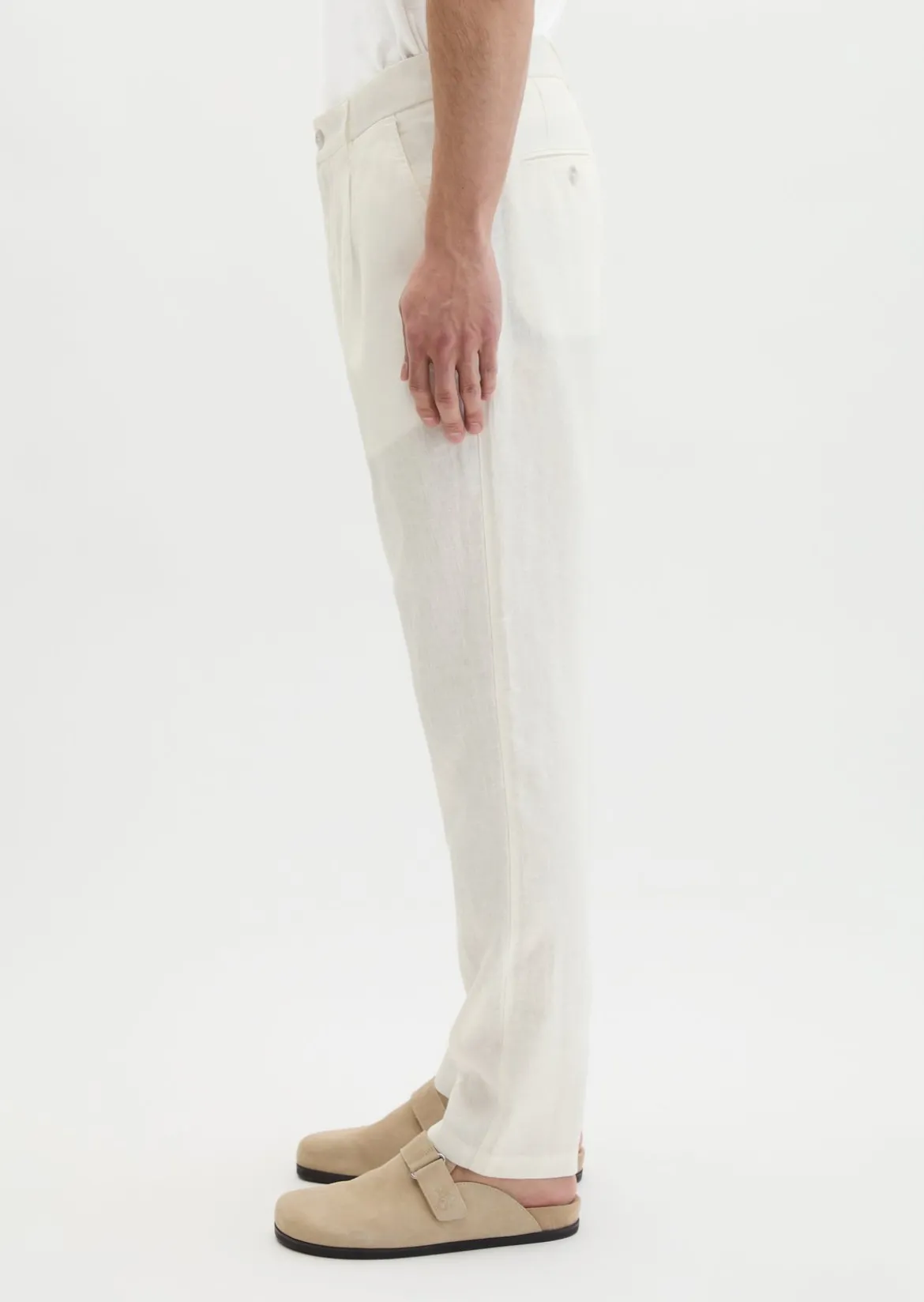 Leinenhose Model Osby Jogger pleats mit elastischem Bund