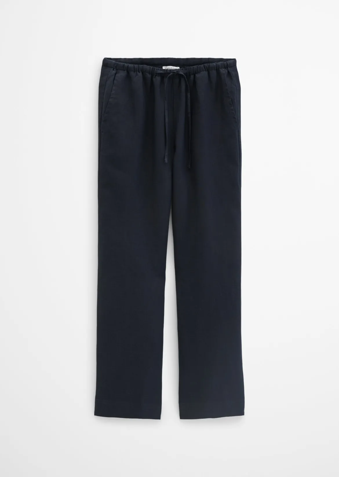 Leinenhose straight mit elastischem Tunnelzug-Bund