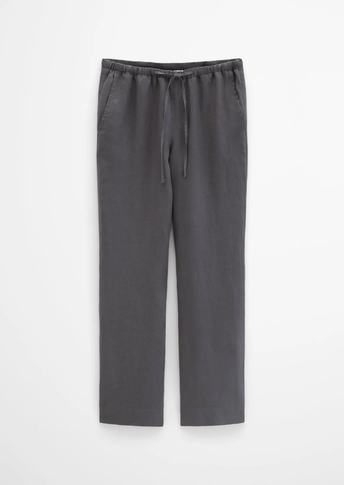 Leinenhose straight mit elastischem Tunnelzug-Bund