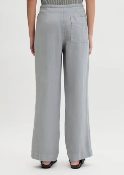 Leinenhose straight mit elastischem Bund