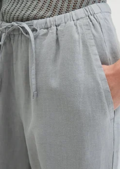 Leinenhose straight mit elastischem Bund