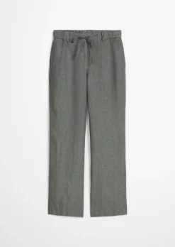Leinenhose straight mit elastischem Bund