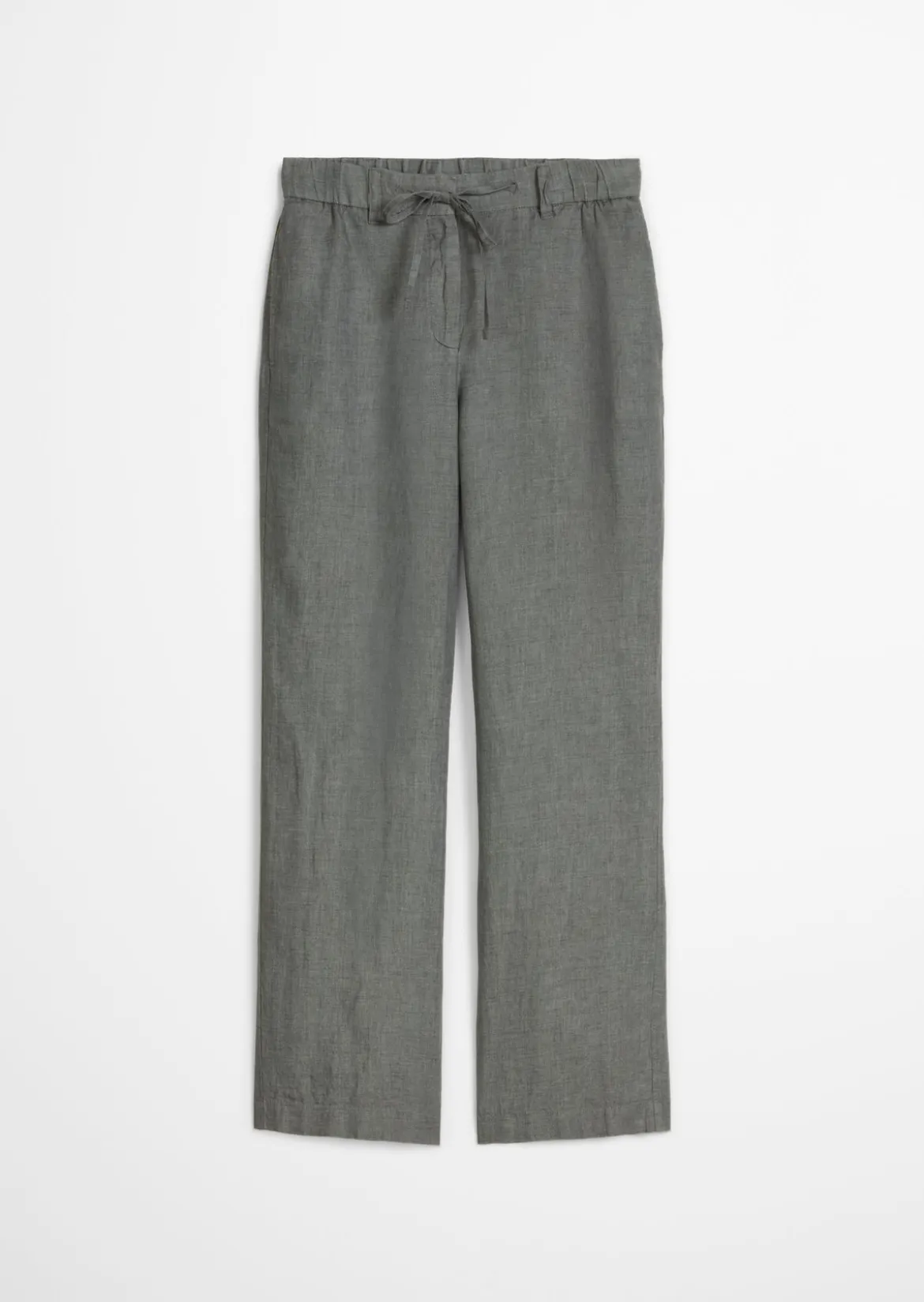 Leinenhose straight mit elastischem Bund
