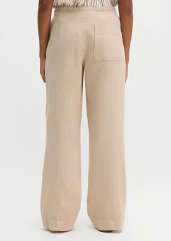 Leinenhose straight mit elastischem Bund