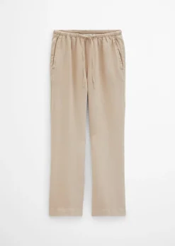 Leinenhose straight mit elastischem Bund