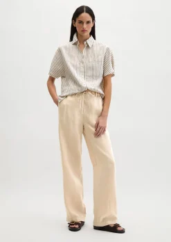 Leinenhose wide mit elastischem Bund