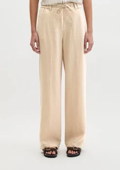 Leinenhose wide mit elastischem Bund