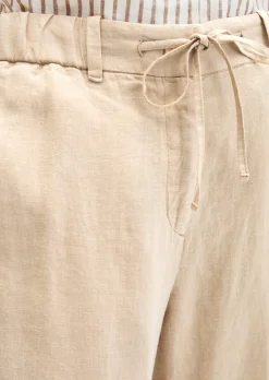 Leinenhose wide mit elastischem Bund