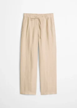 Leinenhose wide mit elastischem Bund
