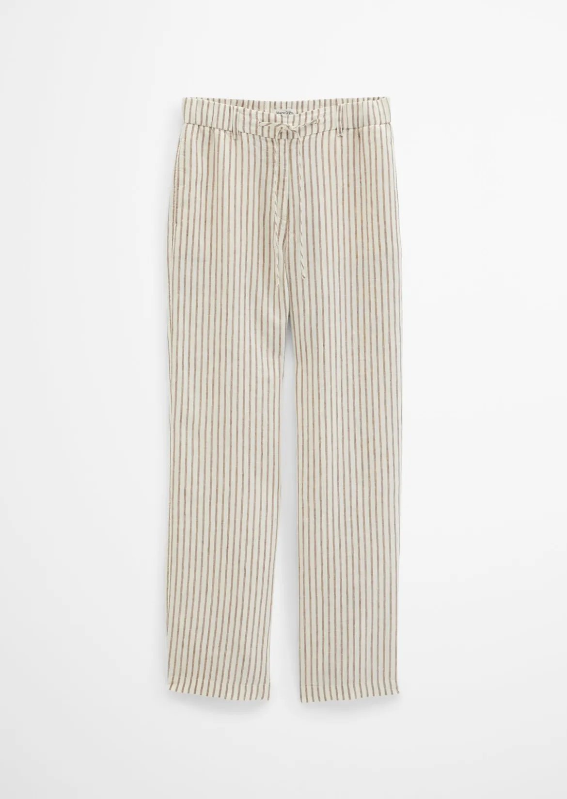 Leinenhose wide mit garngefärbtem Streifenmuster