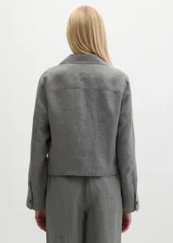 Leinenjacke relaxed mit aufgesetzten Taschen