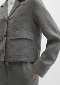 Leinenjacke relaxed mit aufgesetzten Taschen