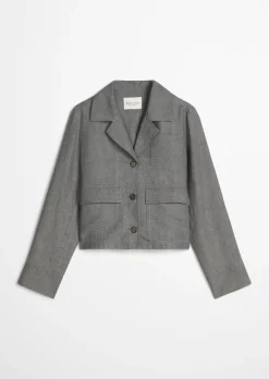 Leinenjacke relaxed mit aufgesetzten Taschen
