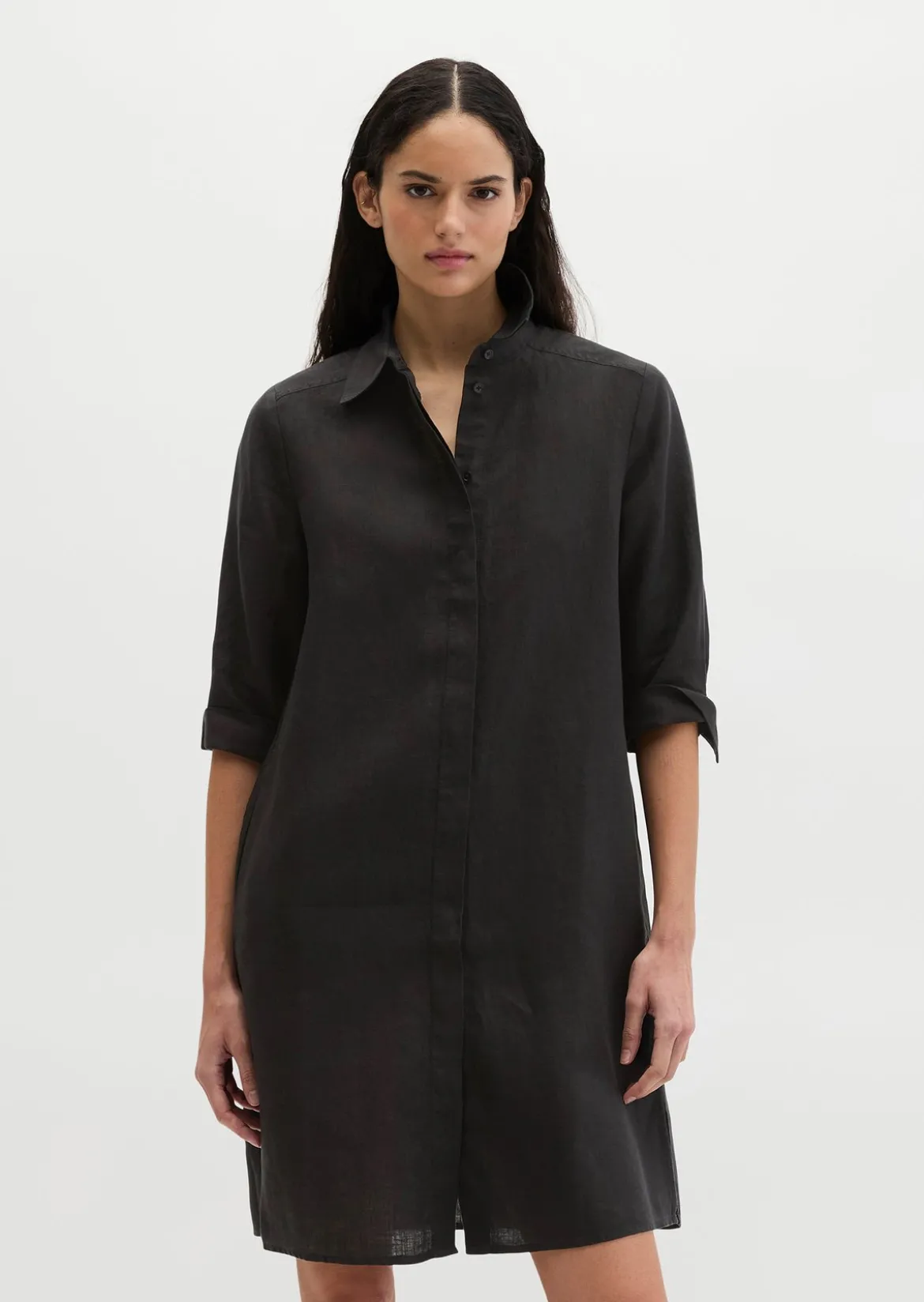 Leinenkleid loose mit nahtfeinem Reißverschluss
