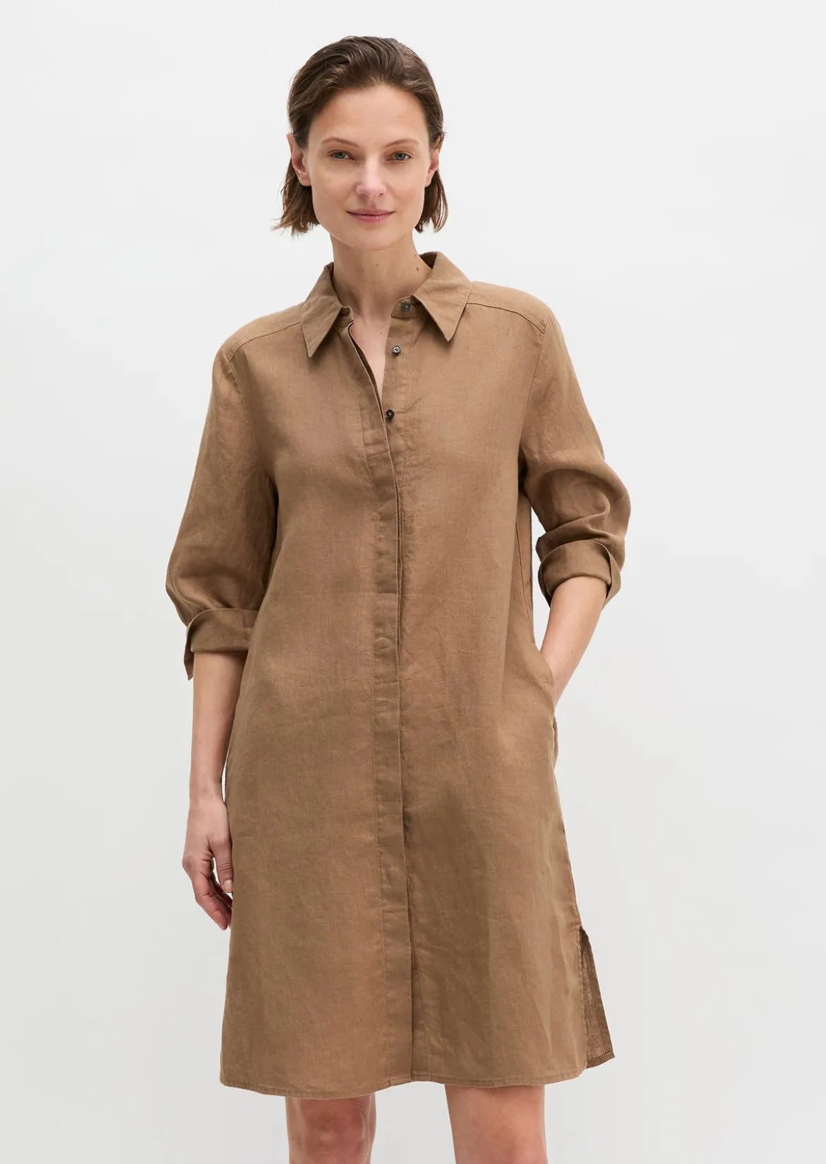 Leinenkleid loose mit nahtfeinem Reißverschluss