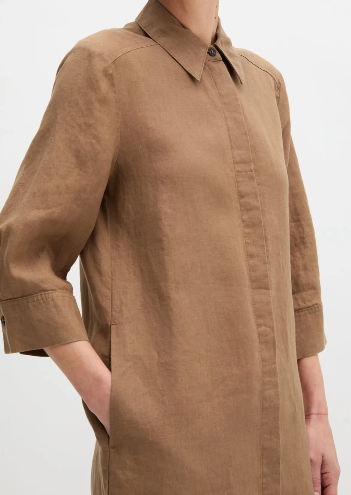 Leinenkleid loose mit nahtfeinem Reißverschluss