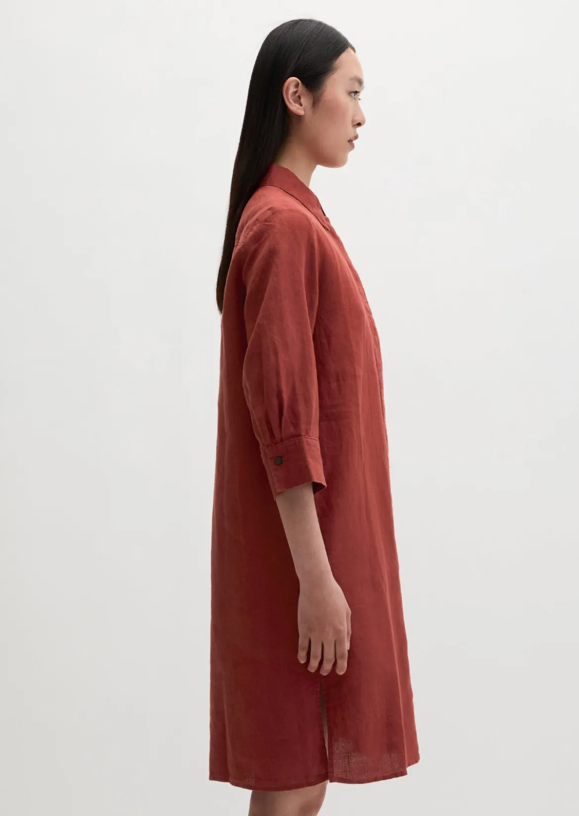 Leinenkleid loose mit nahtfeinem Reißverschluss