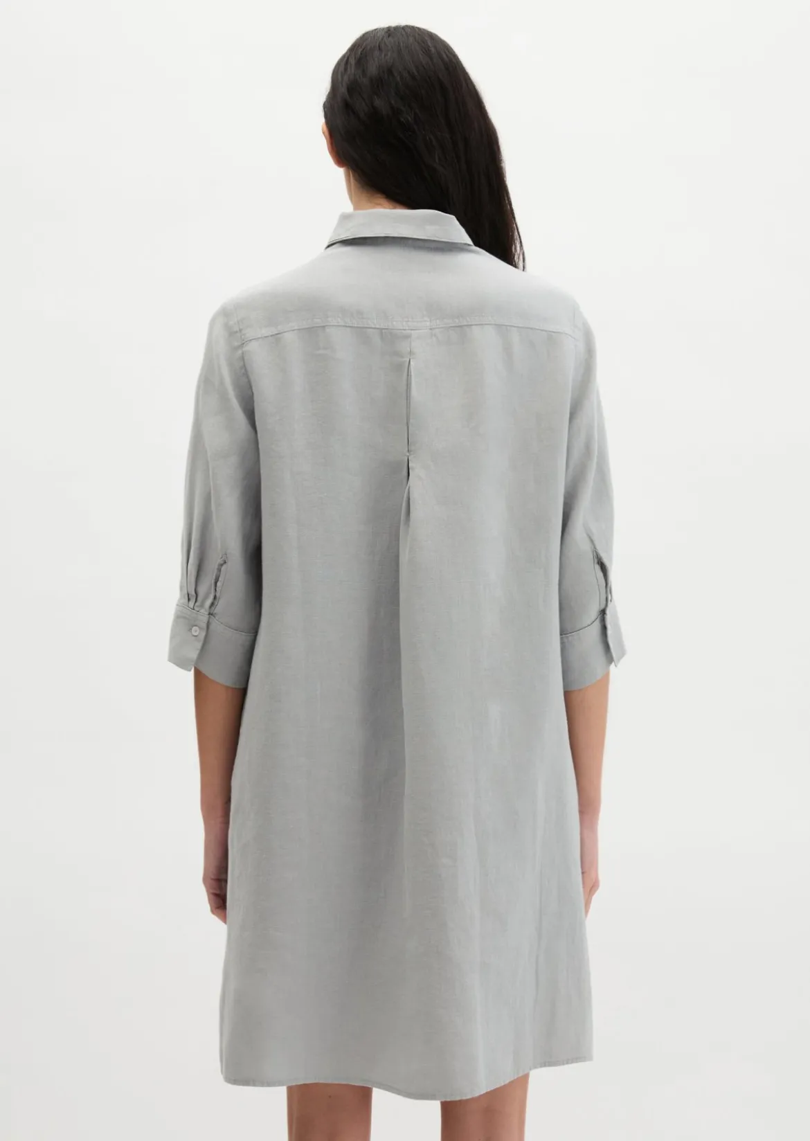 Leinenkleid loose mit verdeckter Knopfleiste