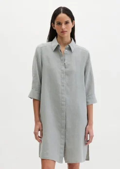 Leinenkleid loose mit verdeckter Knopfleiste