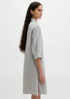 Leinenkleid loose mit verdeckter Knopfleiste