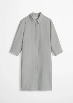 Leinenkleid loose mit verdeckter Knopfleiste