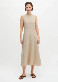 Leinenkleid shaped mit nahtfeinem Reißverschluss