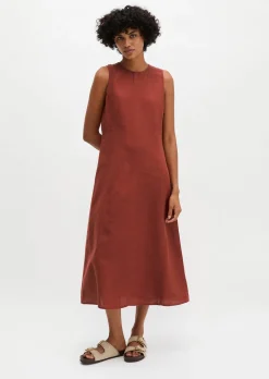 Leinenkleid shaped mit nahtfeinem Reißverschluss