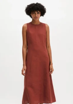 Leinenkleid shaped mit nahtfeinem Reißverschluss