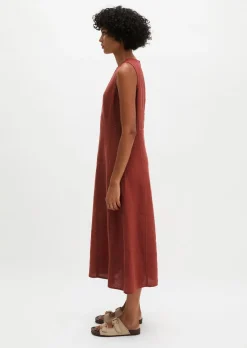 Leinenkleid shaped mit nahtfeinem Reißverschluss
