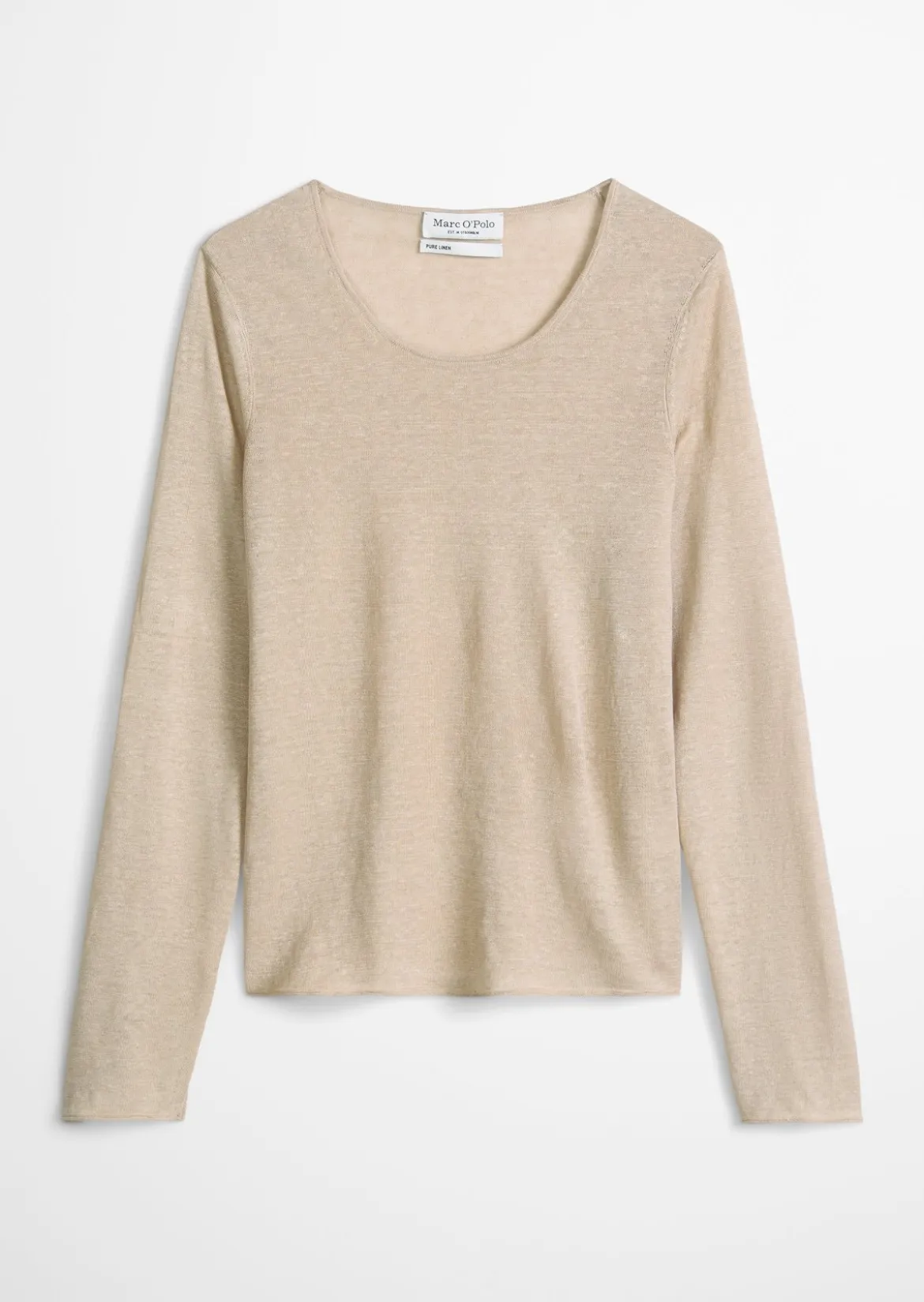 Leinenpullover regular mit Rundhalsausschnitt