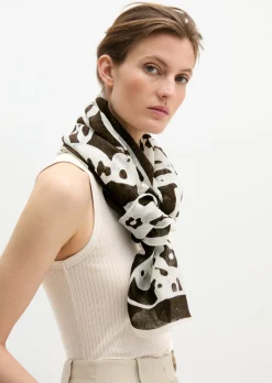 Leinenschal mit softer Fransenkante