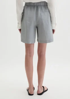 Leinenshorts relaxed mit elastischem Bund