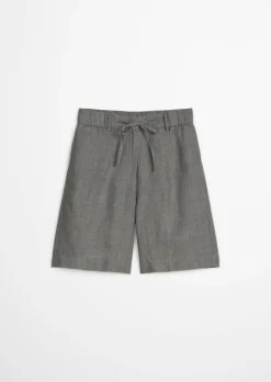 Leinen-Shorts straight mit elastischem Bund