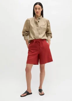 Leinenshorts wide mit elastischem Tunnelzug-Bund