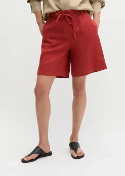 Leinenshorts wide mit elastischem Tunnelzug-Bund