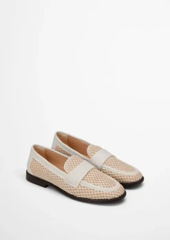 Loafer Model Fiona aus luftigem Raffiabast mit Leder