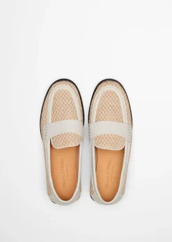 Loafer Model Fiona aus luftigem Raffiabast mit Leder