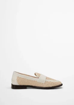 Loafer Model Fiona aus luftigem Raffiabast mit Leder