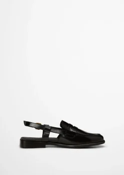 Loafer-Sandale Model Fiona aus glänzendem Rindleder