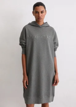 Logo-Hoodie-Kleid relaxed aus reiner Bio-Baumwolle