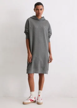 Logo-Hoodie-Kleid relaxed aus reiner Bio-Baumwolle