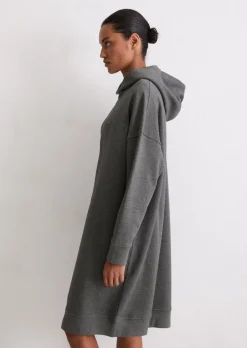 Logo-Hoodie-Kleid relaxed aus reiner Bio-Baumwolle