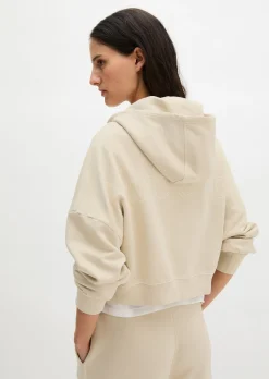 Logo-Hoodie-Sweatjacke relaxed mit recycelter Baumwolle