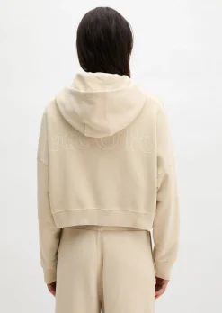 Logo-Hoodie-Sweatjacke relaxed mit recycelter Baumwolle