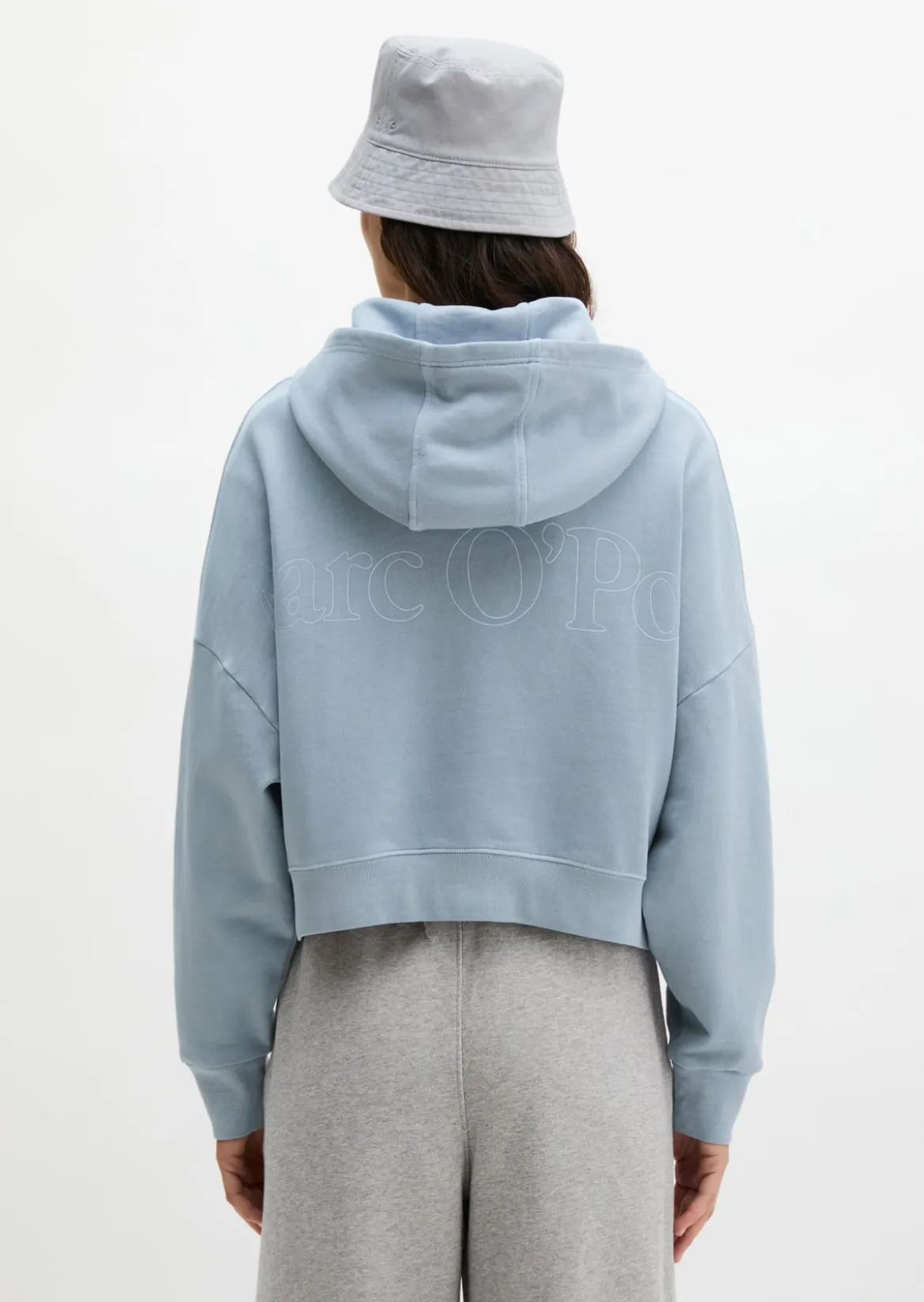 Logo-Hoodie-Sweatjacke relaxed mit recycelter Baumwolle