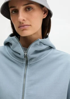 Logo-Hoodie-Sweatjacke relaxed mit recycelter Baumwolle