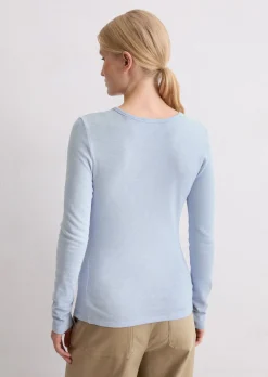 Logo-Longsleeve regular aus Slub Jersey